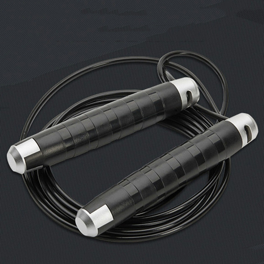 Speed Skipping Rope - Siyah Çelik Kablolu Atlama İpi Rulmanlı